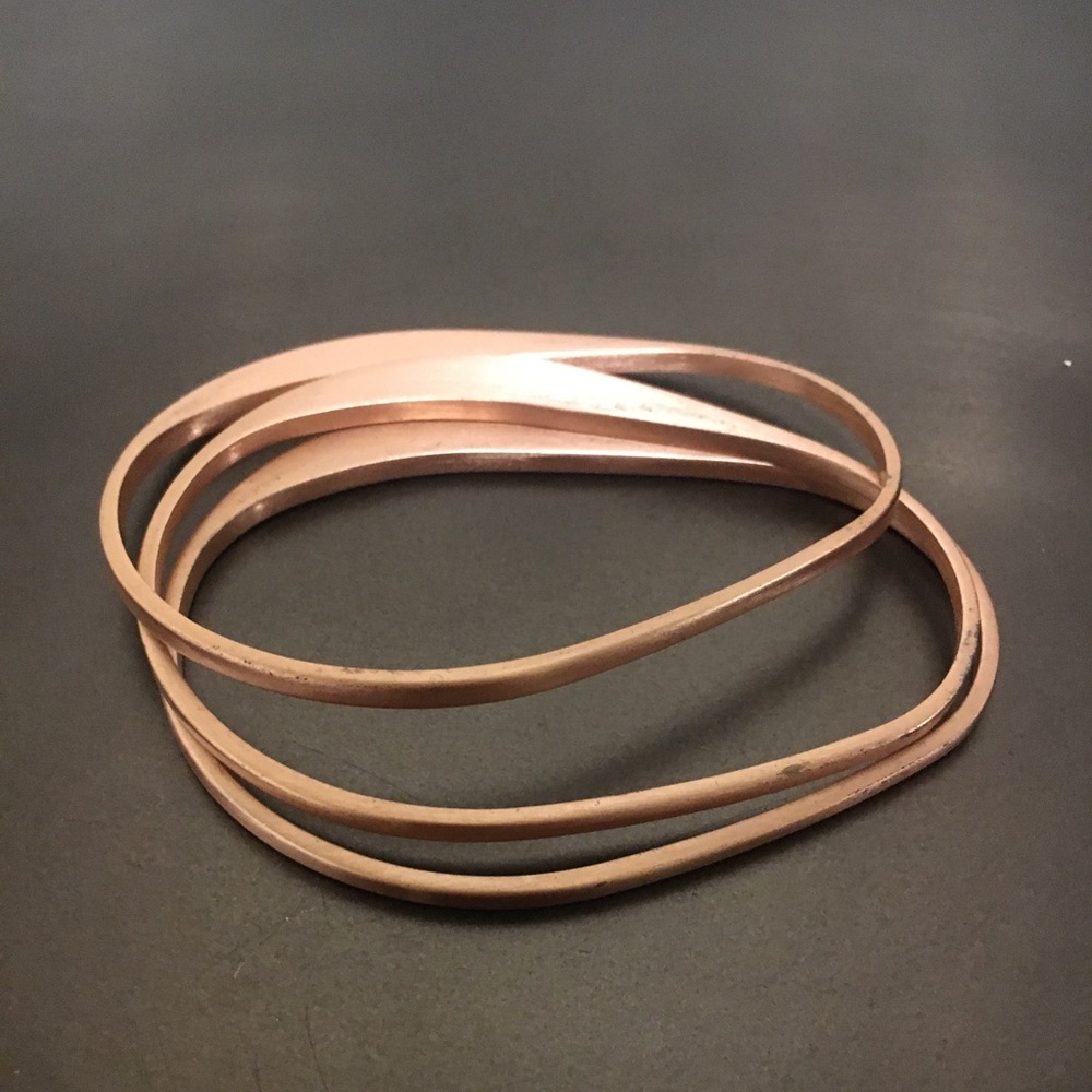 Rose gold bangle trio